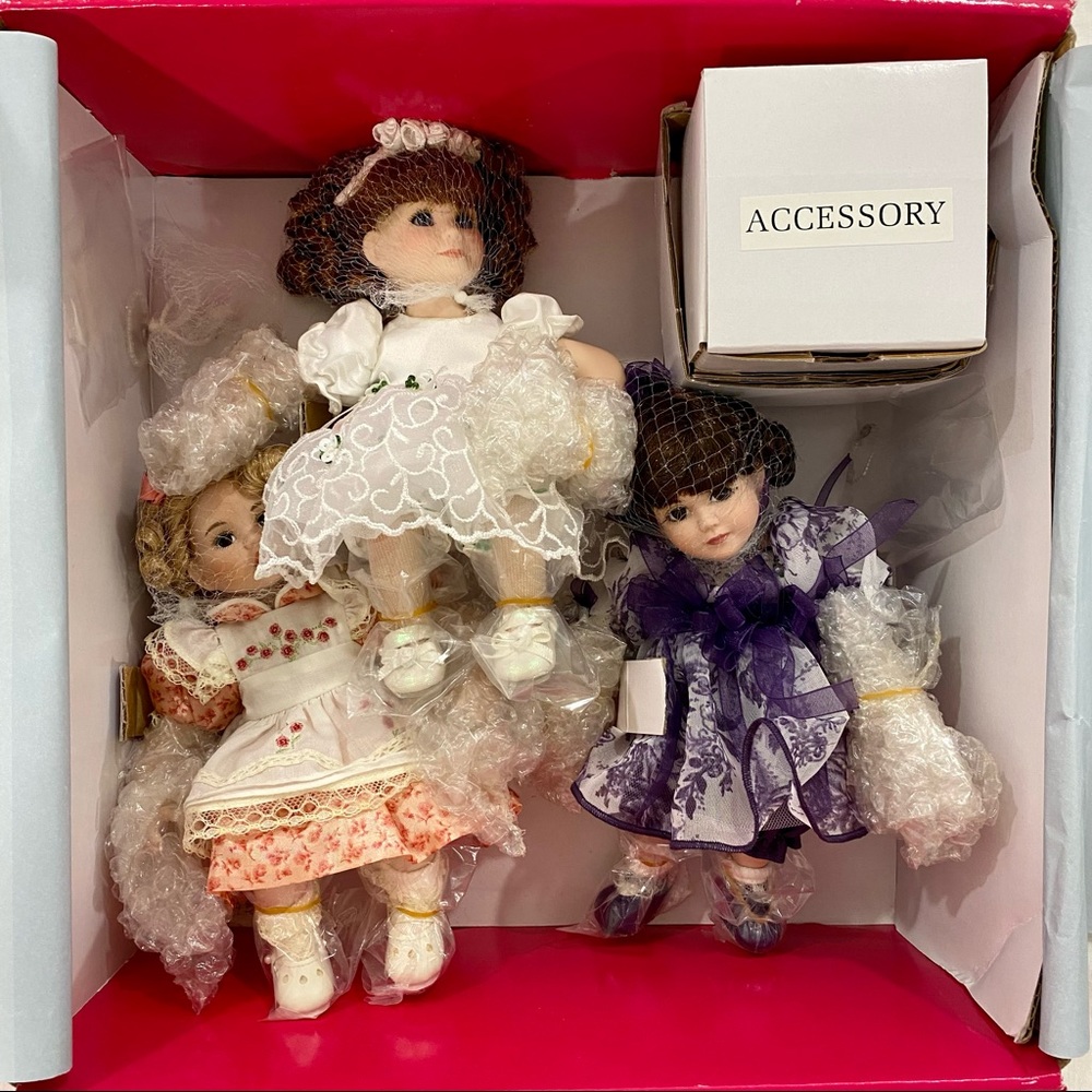 Marie Osmond “Rose Bud Trio” Porcelain Dolls